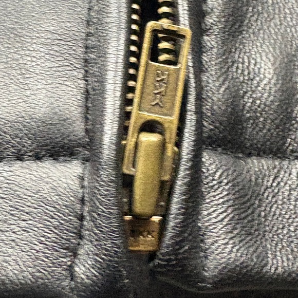 Burks Bay Mens XL Black Leather Bomber Jacket World Series Poker Patch Zip Up - Picture 9 of 15